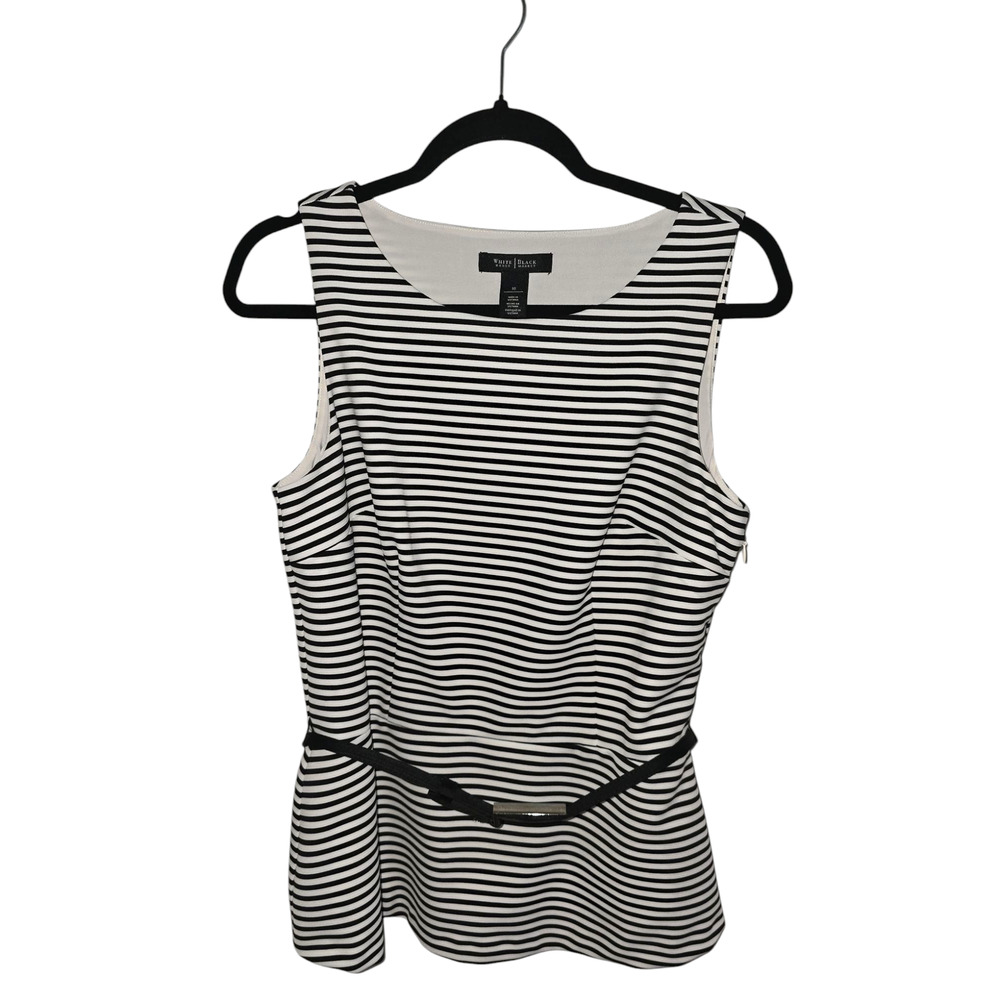 White house black market 
Women's sleeve white and black horizontal stripes 
10